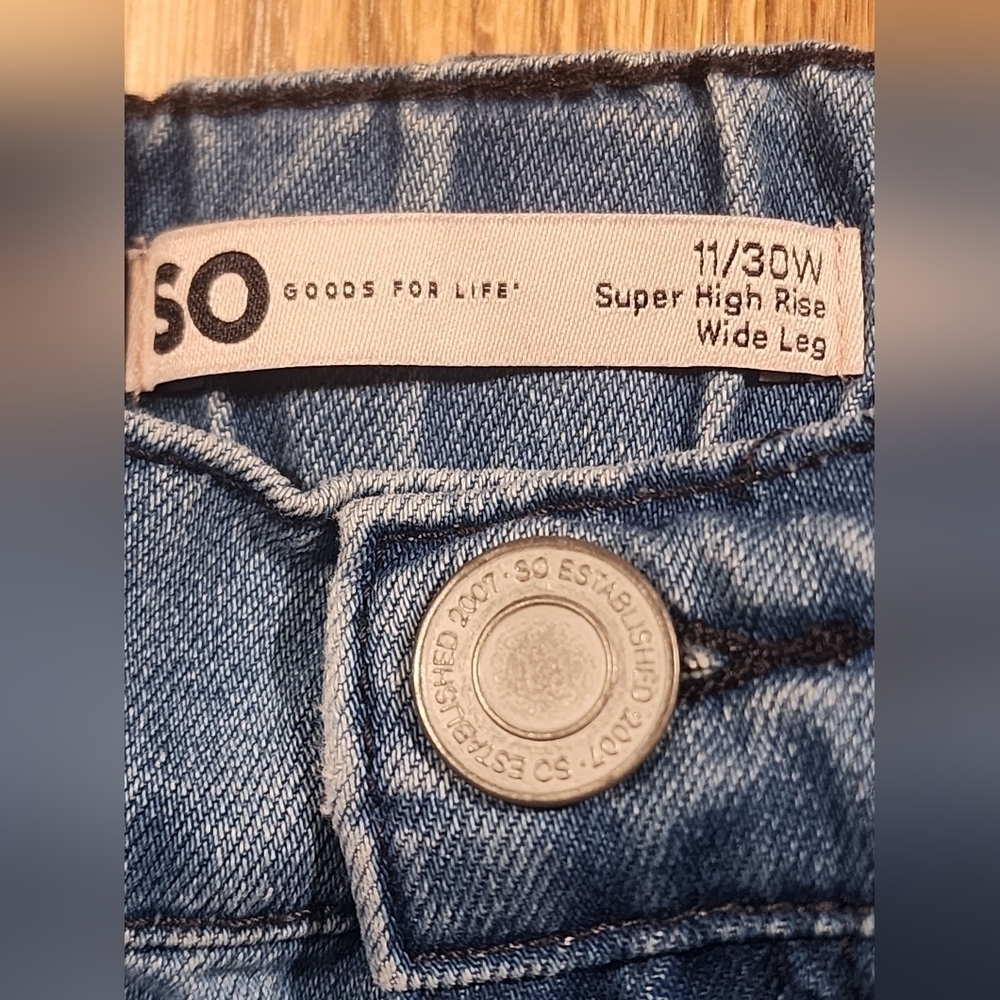 SO Goods for Life Jeans Size 11/30W Super High Rise Straight Wide Leg Di… - Picture 4 of 16